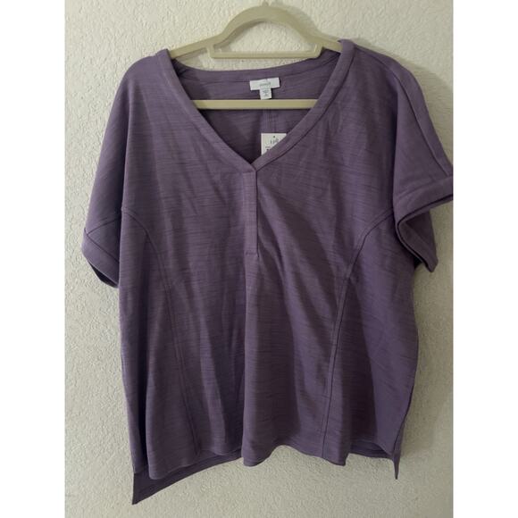 Pure Jill Seamed Slub Top Purple Size XLP - Picture 1 of 5